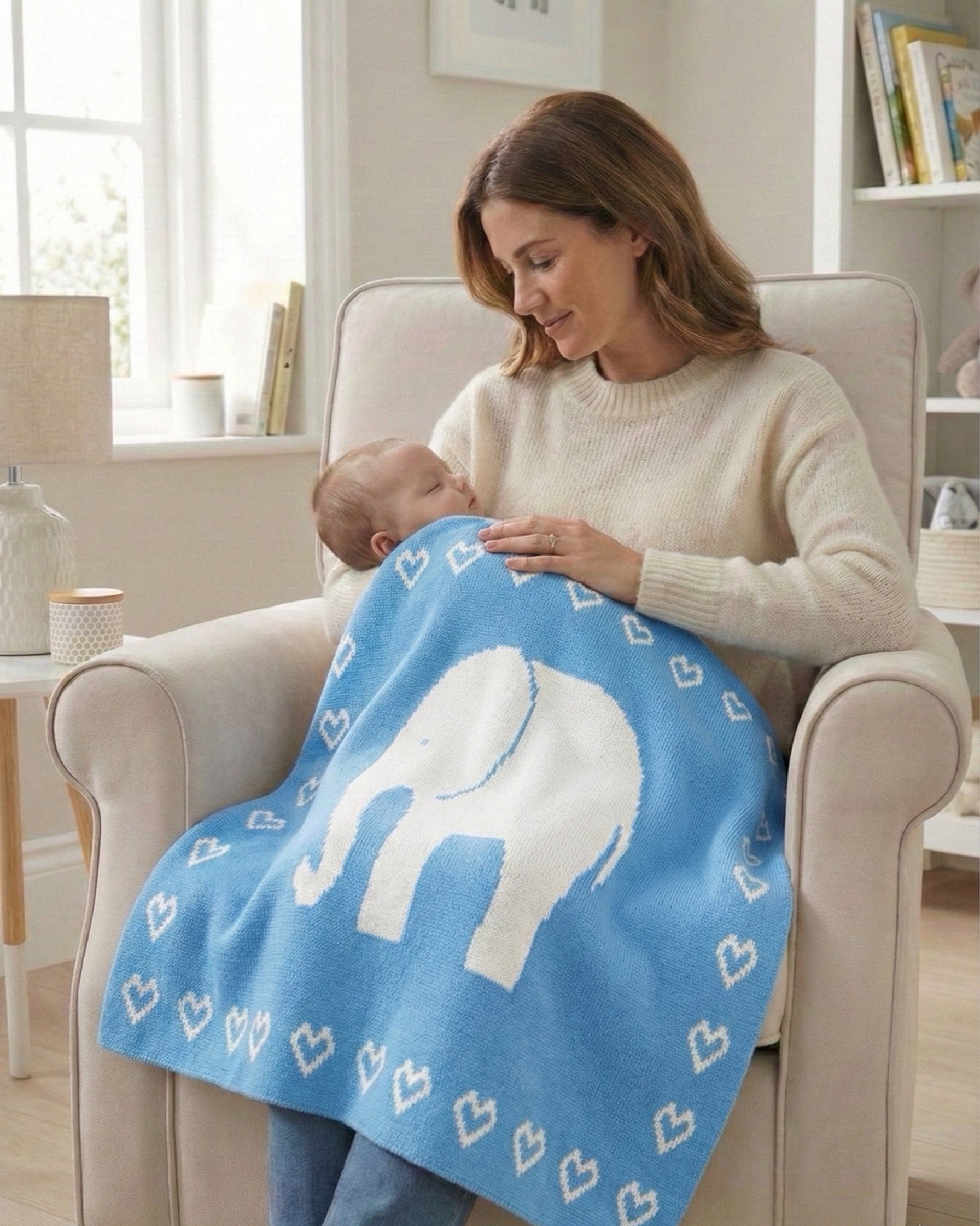 Babydecke Otto - aus 100% extrafeiner Merinowolle (75x65 cm)